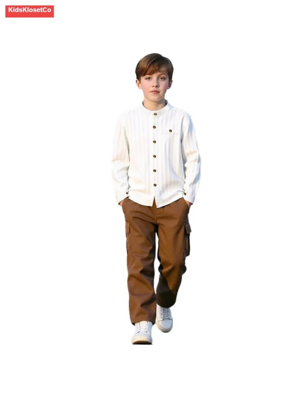 Boys 2-Piece Active Set Sweatshirt & Cargo Joggers Long Sleeve 4-12 Casual